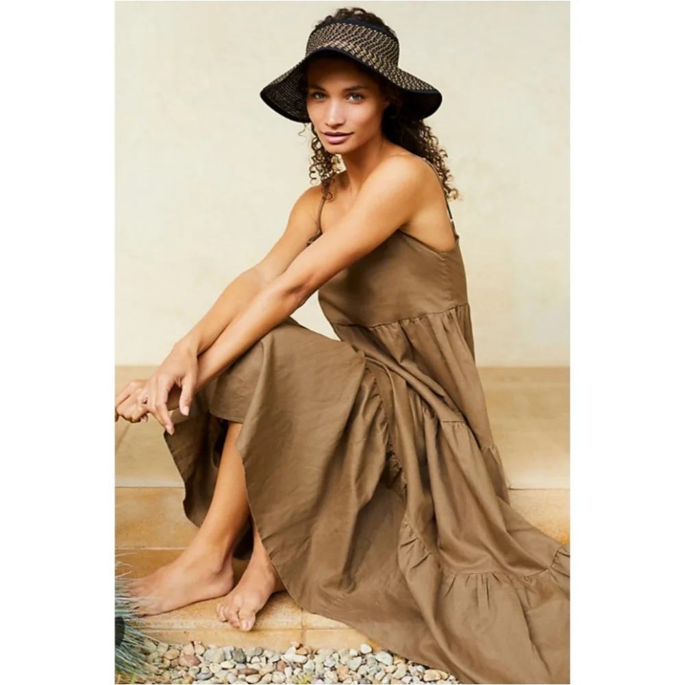 SOLD. Charlie Holiday × Anthro Isabella Cover-Up Tiered Midi Dress Nwot